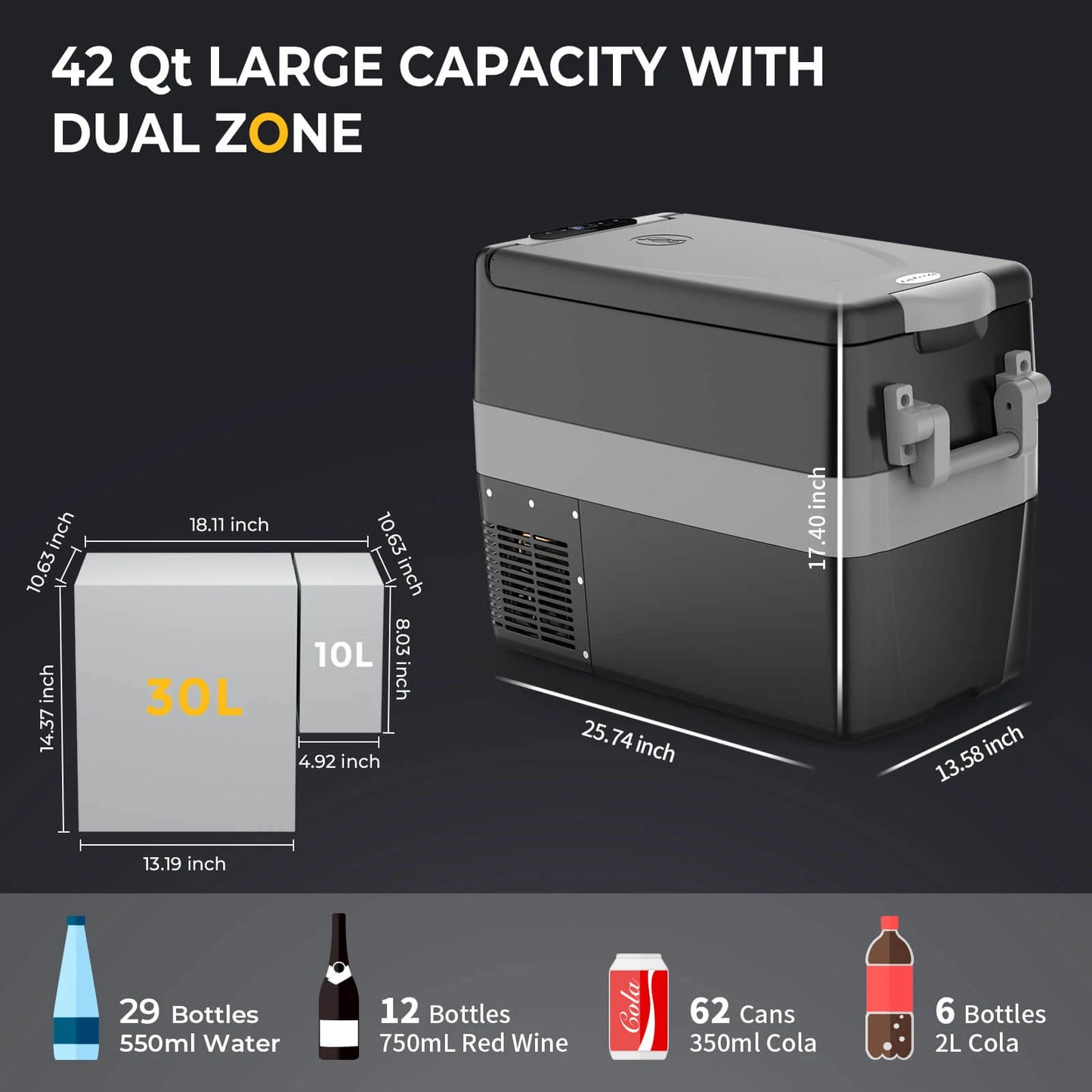 42 Quart (40L) Portable Refrigerator/Freezer