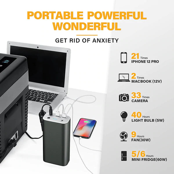 Portable Charger 216Wh Power Station for 12 Volt Refrigerator